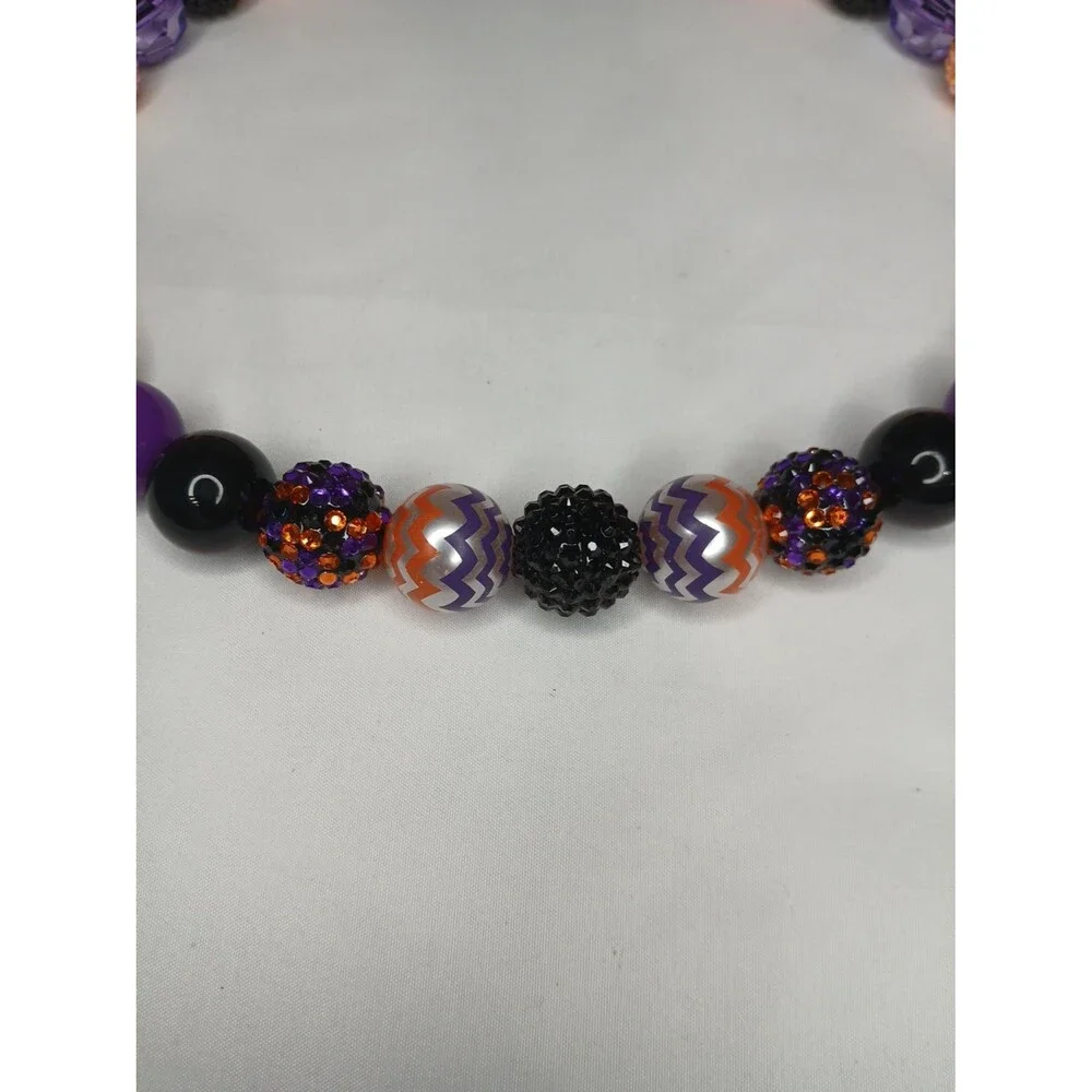 Handmade Halloween Beaded Dog Puppy Collar Necklace Jewelry Durable 23 3/4